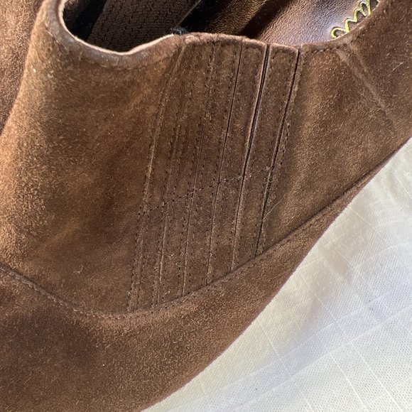Cole Haan Nike Air Slip On Round Toe Talia Suede Stiletto Bootie Brown Size 11B - Picture 4 of 7